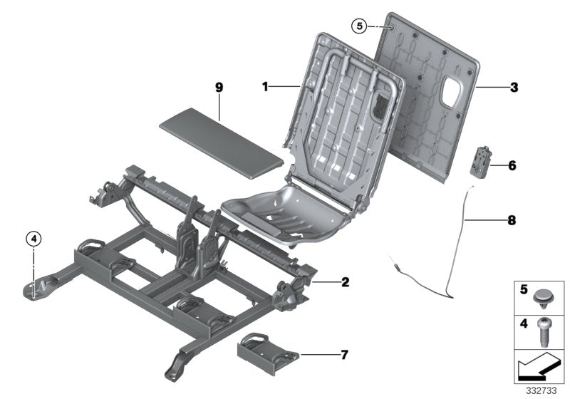 Genuine BMW 52307354109 F15 Trim Backrest, Left OYSTER (Inc. X5) | ML Performance US US Car Parts