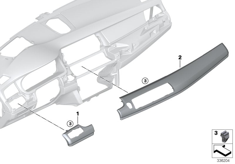 Genuine BMW 51459292280 Trim, I-Panel, Wood Fineline, Passenger ANTHRAZIT (Inc. 520d, 530dX & 530d) | ML Performance US US Car Parts