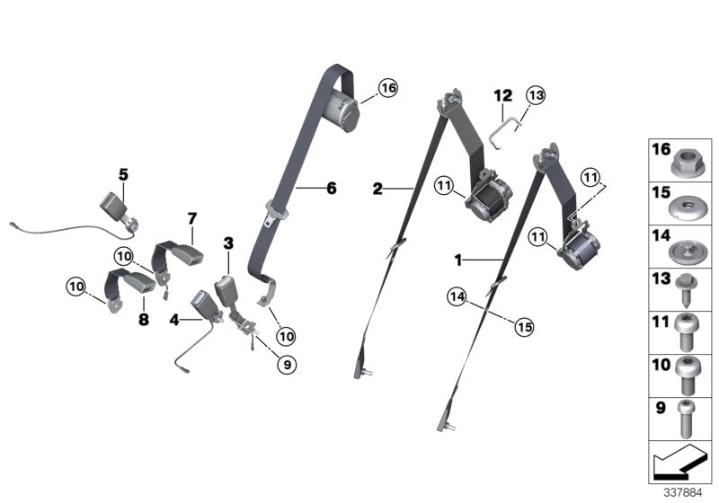 Genuine BMW 72117395094 Lower Belt Rear Right (Inc. X6) | ML Performance US US Car Parts