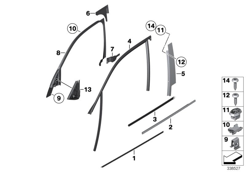 Genuine BMW 51332990301 E84 Channel Sealing,Inside,Door, Front Left (Inc. X1) | ML Performance US US Car Parts