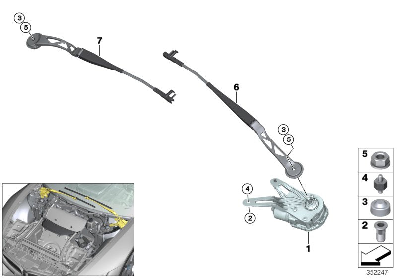 Genuine BMW 61617310791 I15 I12 Wiper Motor Left (Inc. i8) | ML Performance US US Car Parts