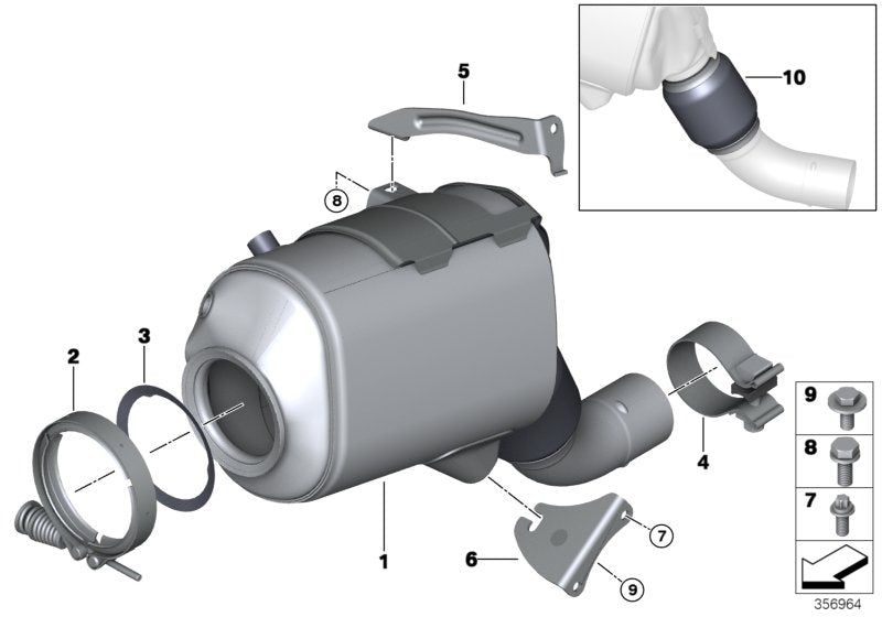 Genuine BMW 18307806411 E90 E92 E91 At-Diesel Particulate Filter (Inc. X5 3.0d, 525d & 525xd) | ML Performance US US Car Parts
