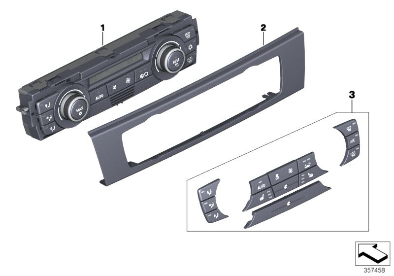 Genuine BMW 64119292267 E93 E92 Automatic Air Conditioning Control CHROM PEARLGREY (Inc. 320d, 335i & 330xd) | ML Performance US US Car Parts