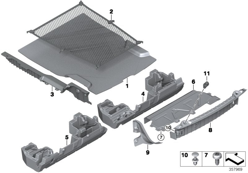 Genuine BMW 51477322191 Tray Insert For Trunk, Mobility Set (Inc. 425d, 430iX & 435iX) | ML Performance US US Car Parts