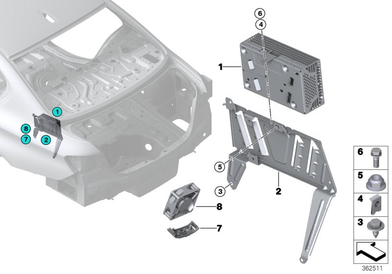 Genuine BMW 65129393193 F16 Top-Hifi System Amplifier ASD (Inc. X5) | ML Performance US US Car Parts
