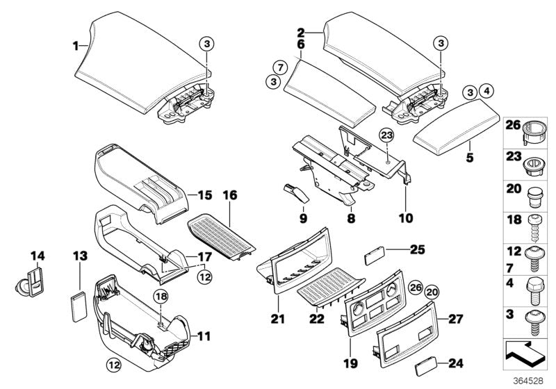 Genuine BMW 51169115928 E60 E61 Center Armrest Cover CREAMBEIGE (Inc. 525d, 528i & 535xi) | ML Performance US US Car Parts