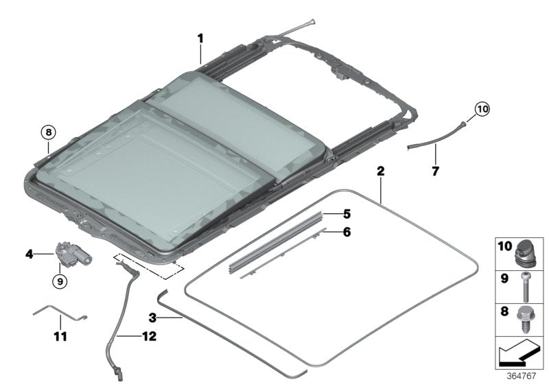 Genuine BMW 54107490098 Panorama Roof ANTHRAZIT (Inc. X5) | ML Performance US US Car Parts