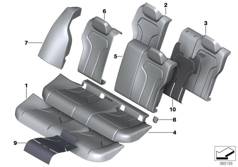 Genuine BMW 52208058126 Side Finisher, Leather, Right SCHWARZ (Inc. M3) | ML Performance US US Car Parts