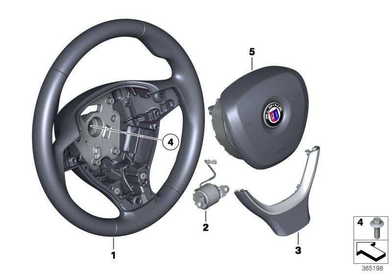 Genuine BMW 32307987501 Airbag Module, Driver's Side SCHWARZ (Inc. Alpina B6) | ML Performance US US Car Parts