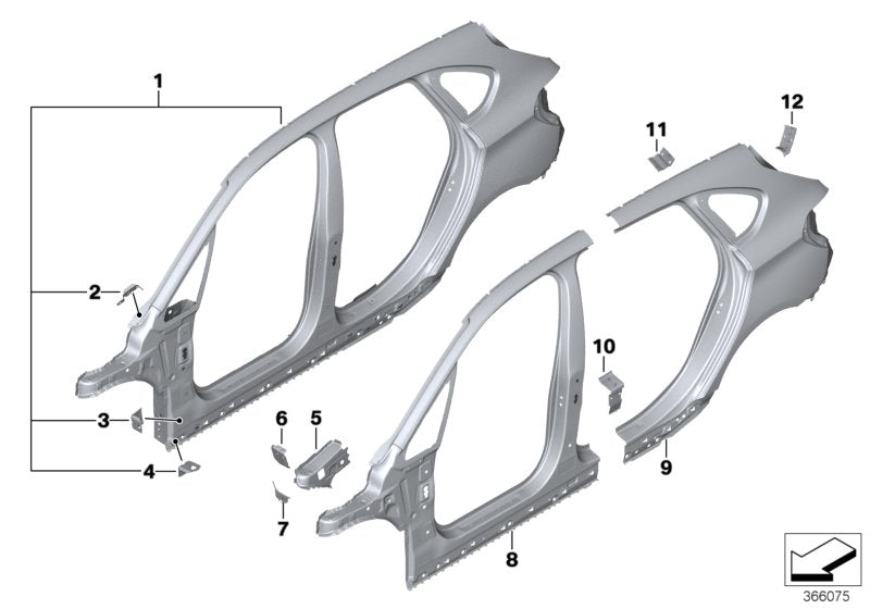 Genuine BMW 41217407907 Reinforcement Plate, C-Pillar, Left (Inc. 225i, 216i & 225xe) | ML Performance US US Car Parts