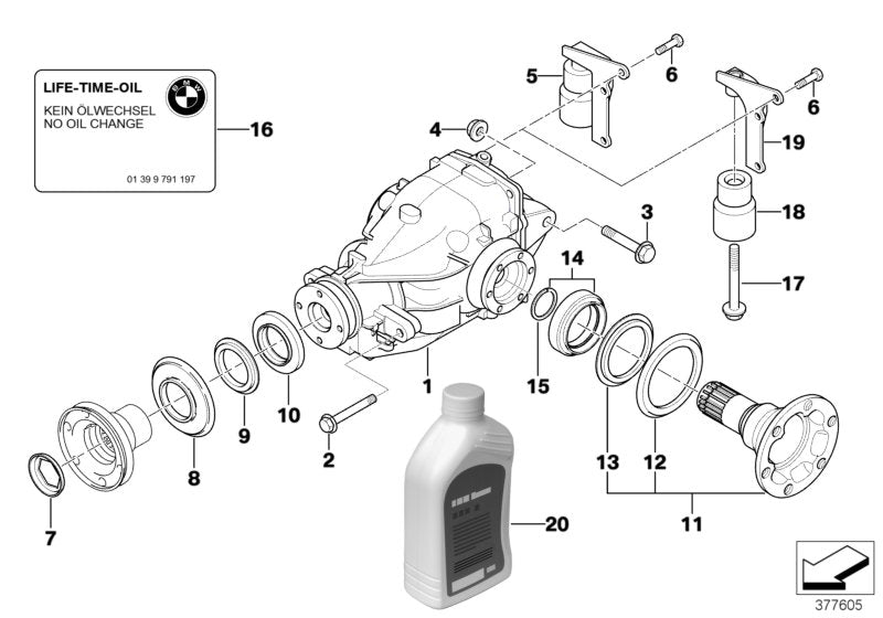 Genuine BMW 33107514198 E85 E46 E86 Exch. Final Drive I=3,64 (Inc. Z4 3.0si, Z4 2.5i & 330i) | ML Performance US US Car Parts