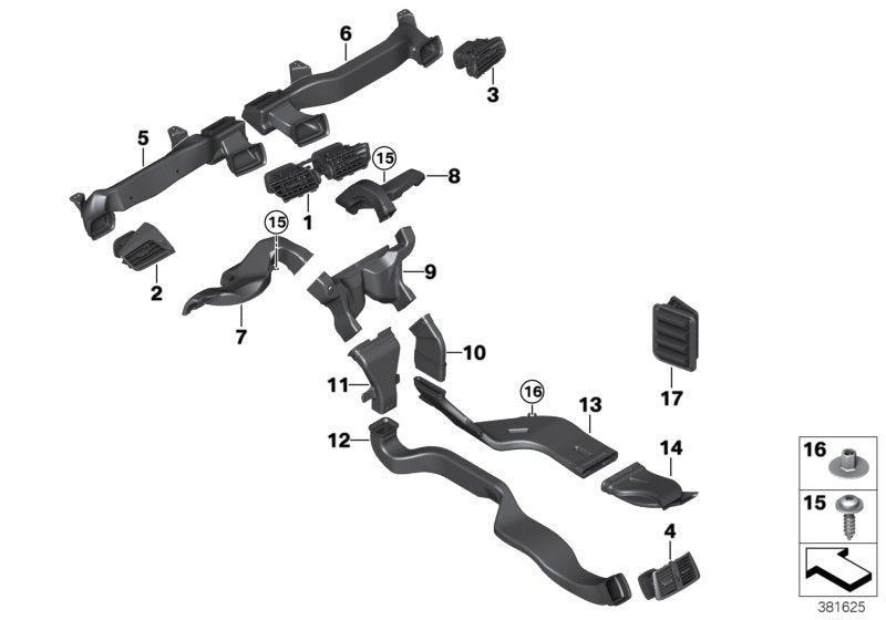 Genuine BMW 51459263336 F39 Left Floor Heater Duct (Inc. X2) | ML Performance US US Car Parts