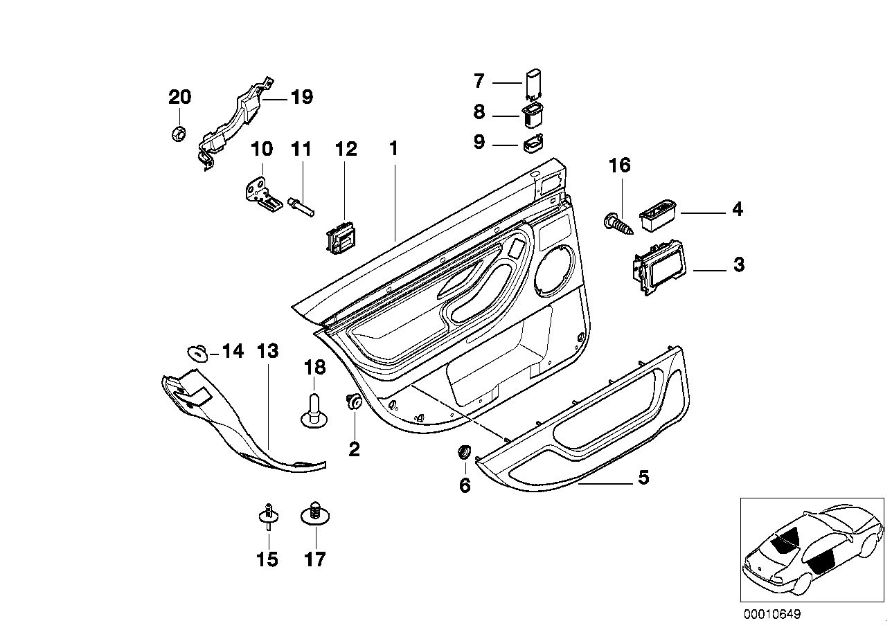 Genuine BMW 51428247041 E38 Door Trim Panel, Rear, Left SANDBEIGE O7SN (Inc. 735i, 725tds & 740i) | ML Performance US US Car Parts