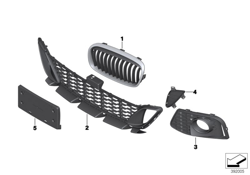 Genuine BMW 51118064228 F46 Grill, Side, Open, Left (Inc. 220d, 225xe & 220i) | ML Performance US US Car Parts
