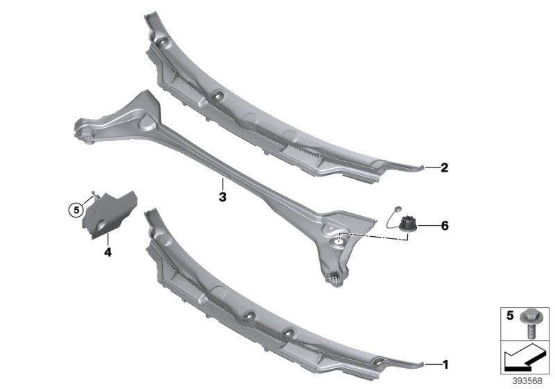 Genuine BMW 51717387166 F46 Bulkhead Cowl Panel LHD (Inc. 220d, 225xe & 214d) | ML Performance US US Car Parts