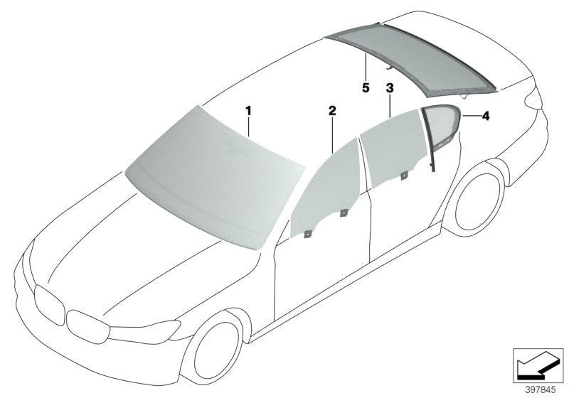 Genuine BMW 51317357271 G11 Green Windshield KAFAS/HUD/IR (Inc. 730Ld, 750LiX 4.4 & 740e) | ML Performance US US Car Parts
