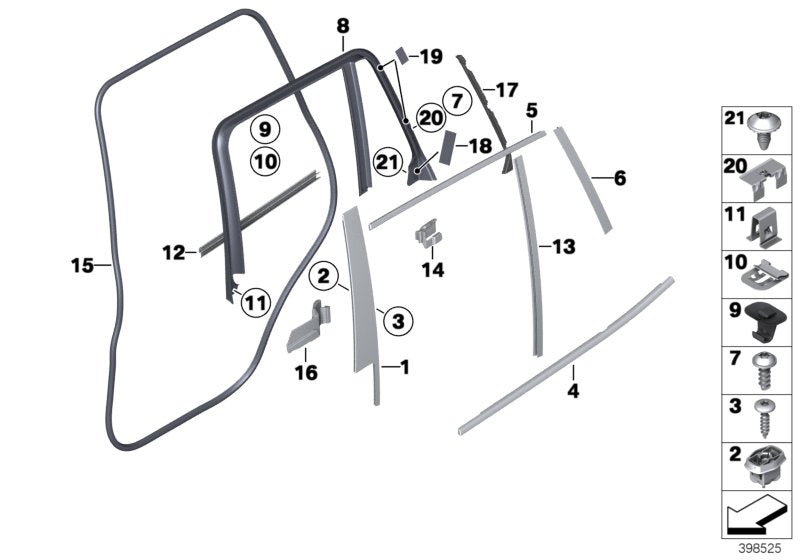 Genuine BMW 51357205765 F25 F26 Seal, End Panel, B-Column, Left (Inc. X3 28i & X4) | ML Performance US US Car Parts