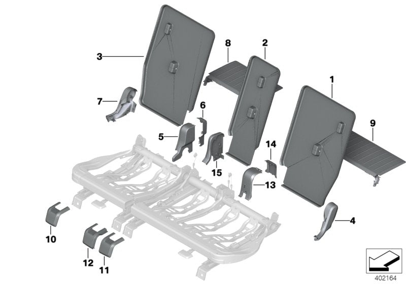 Genuine BMW 52207430605 F39 Trim For Backrest, Inner Left SCHWARZ (Inc. X2) | ML Performance US US Car Parts
