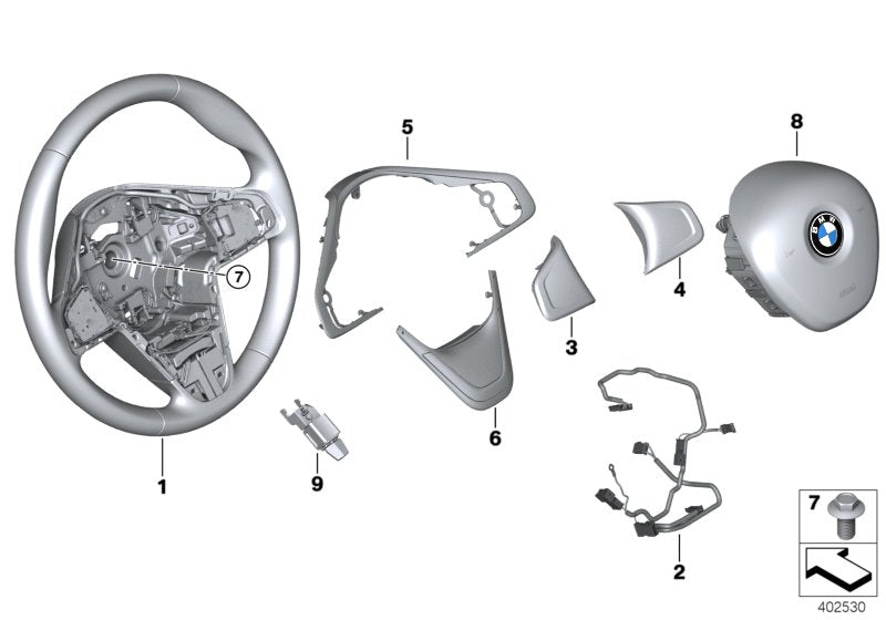 Genuine BMW 32306860357 F46 Sport Steering Wheel, Leather (Inc. X1 & X2 20iX) | ML Performance US US Car Parts