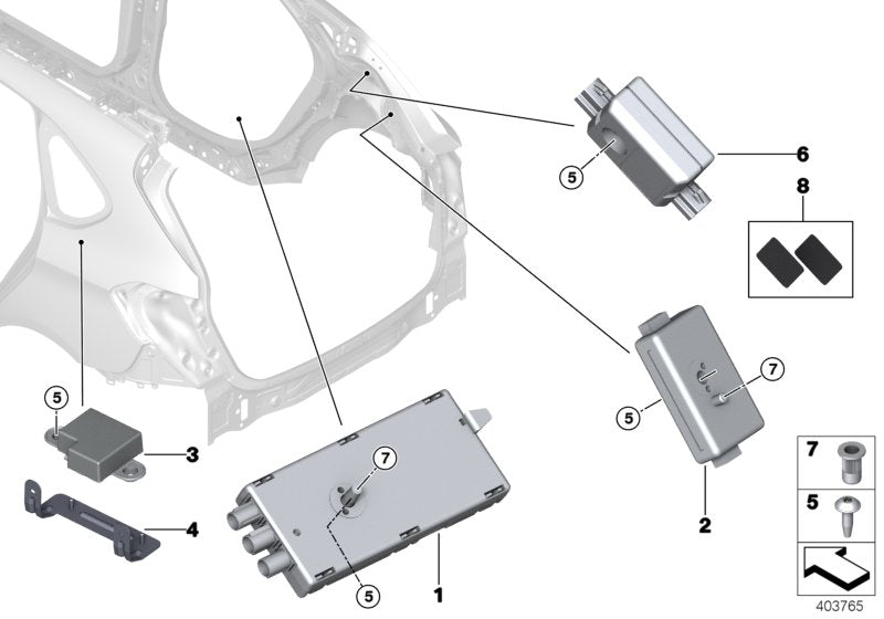 Genuine BMW 65209352602 F46 Antenna Amplifier Am/Fm AM/FM1/FM2 (Inc. 220d, X1 16d & 214d) | ML Performance US US Car Parts