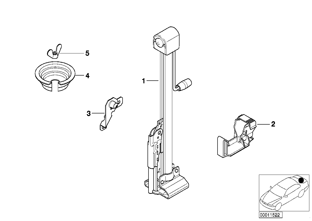 Genuine BMW 71121182239 E38 Front Car Jack Bracket (Inc. 735i, 750iL & L7) | ML Performance US US Car Parts