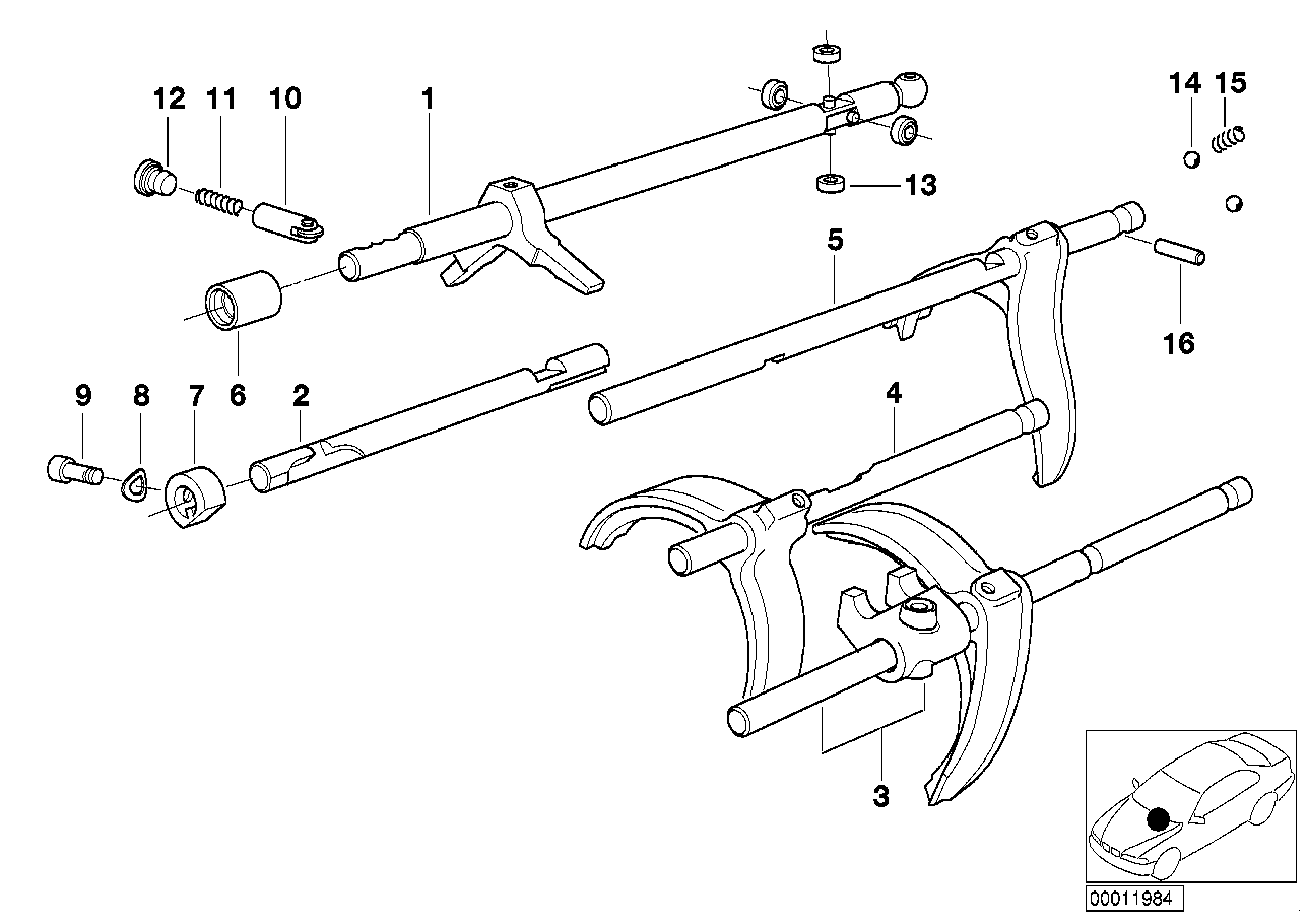 Genuine BMW 23311228270 E24 E28 E34 Shifting Rod 5St And Reverse Gear (Inc. M5 3.6, M5 & M635CSi) | ML Performance US US Car Parts