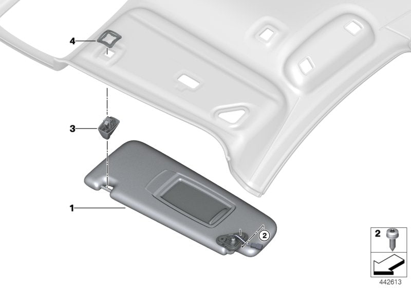 Genuine BMW 51168062815 G11 Left Sun Visor ANTHRAZIT (Inc. 740LiX, 740Le & 725d) | ML Performance US US Car Parts