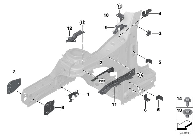 Genuine BMW 41007389467 F55 Bracket, Side Panel Column A Left (Inc. One, One First & Cooper D) | ML Performance US US Car Parts