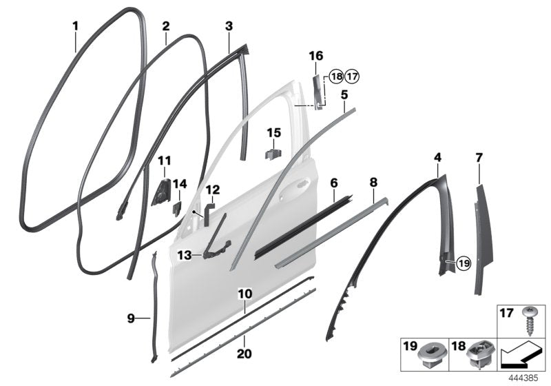 Genuine BMW 51339481272 G11 Right Window Guide (Inc. 740e, 750LiX 4.4 & 740eX) | ML Performance US US Car Parts