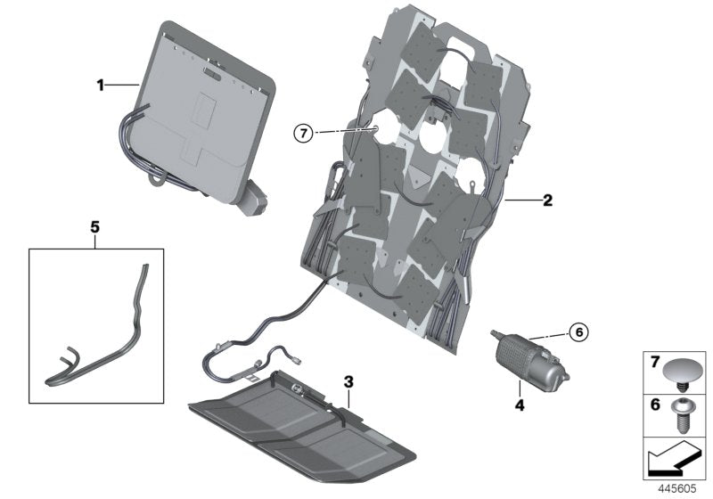 Genuine BMW 52106998601 EWB RR11 Pneumatic Seat Mat, Rear Left (Inc. 740e, 725d & M760iX) | ML Performance US US Car Parts
