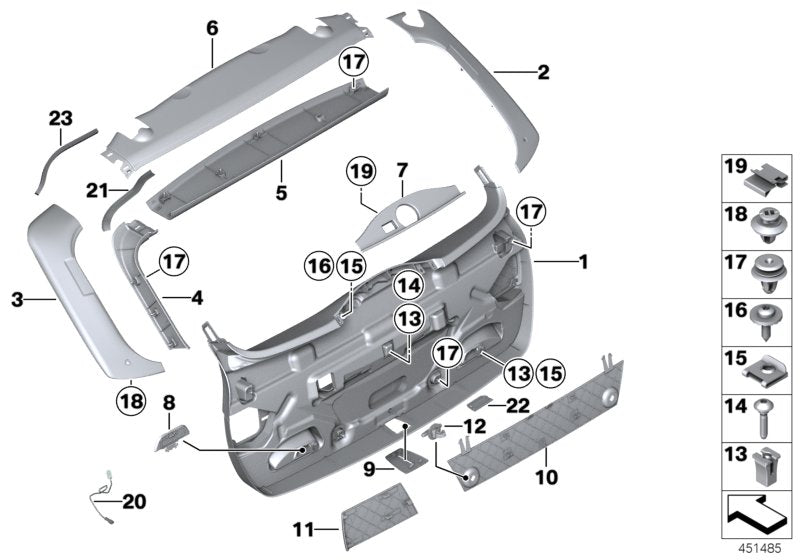 Genuine BMW 51497292920 Trim, Side Inner Right EVERESTGRAU (Inc. 318dX, 320d & 320dX) | ML Performance US US Car Parts