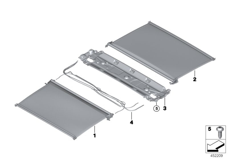 Genuine BMW 54108065709 Roller Sunblind Front ANTHRAZIT (Inc. 745LeX, 745eX & 740iX) | ML Performance US US Car Parts