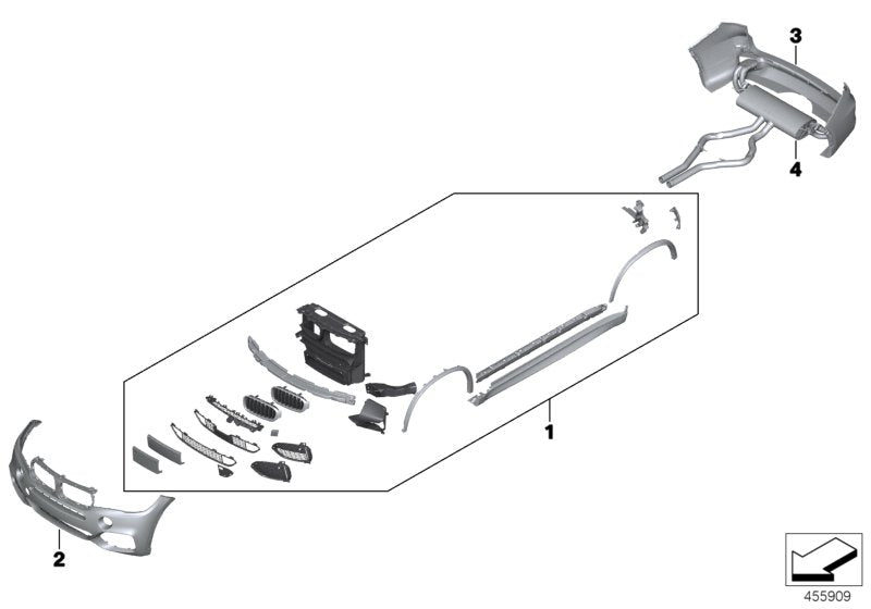 Genuine BMW 51118062490 F15 TriCover, Bumper, Primed, Front SRA+ICAM (Inc. X5) | ML Performance US US Car Parts