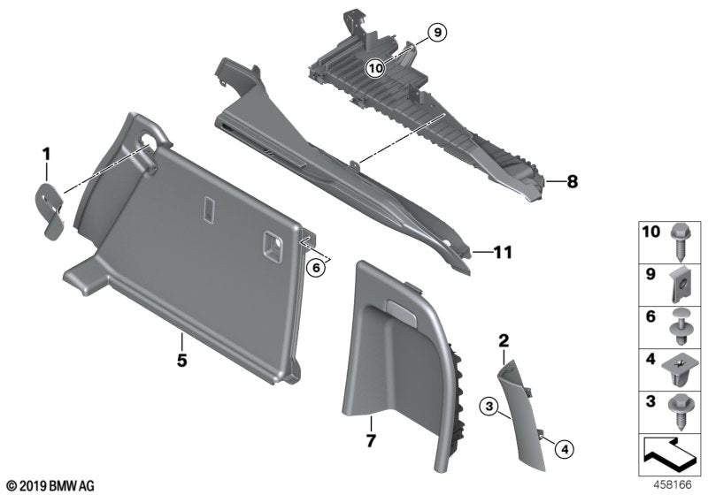 Genuine BMW 51477369422 Right Trunk Trim SCHWARZ (Inc. X6) | ML Performance US US Car Parts
