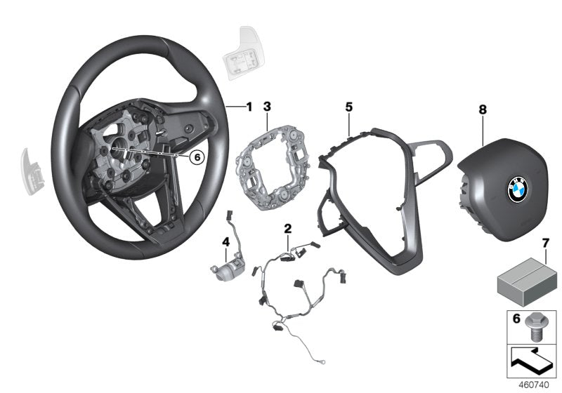 Genuine BMW 32306884007 G14 G11 Connecting Line, Steering Wheel (Inc. 520dX, 740LeX & M760iX) | ML Performance US US Car Parts