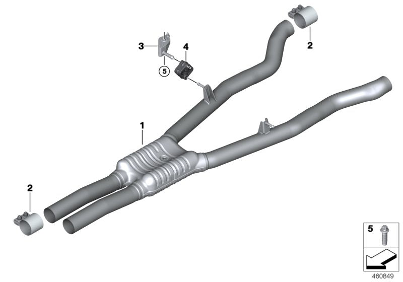 Genuine BMW 18308744195 Center Muffler (Inc. 750iX & 750LiX) | ML Performance US US Car Parts