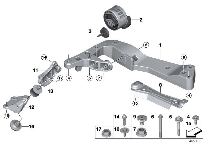 Genuine BMW 22326861570 G16 G20 Transmission Supporting Bracket (Inc. X3 M, 540dX & X4 M40dX) | ML Performance US US Car Parts