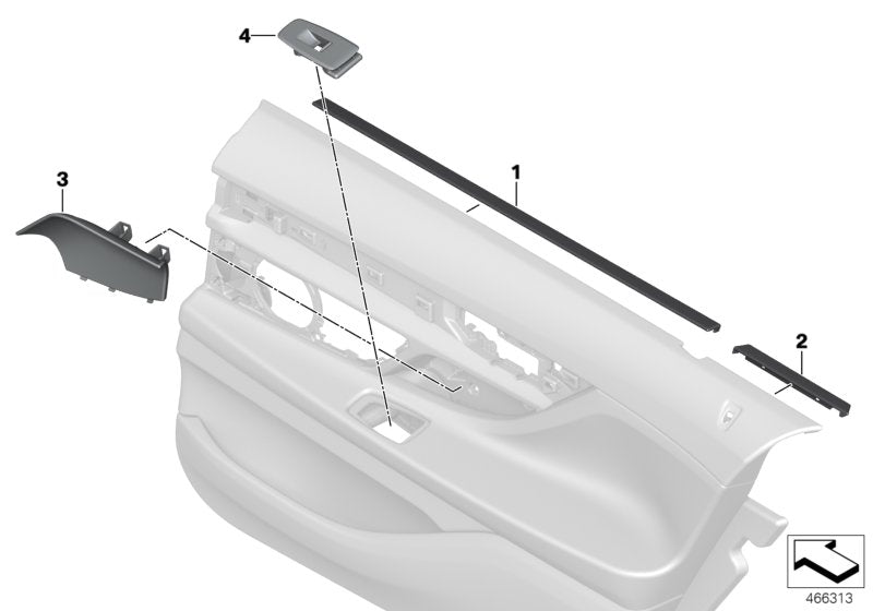 Genuine BMW 51427990861 Cover For Handle Recess, Left RAUCHWEIß (Inc. 740iX, 750iX & 745Le) | ML Performance US US Car Parts