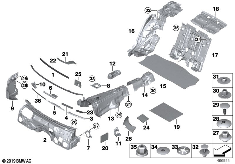 Genuine BMW 51487343460 G11 Right Lower B-Column Sound Insulation (Inc. 740e, 740LiX & 740Li) | ML Performance US US Car Parts