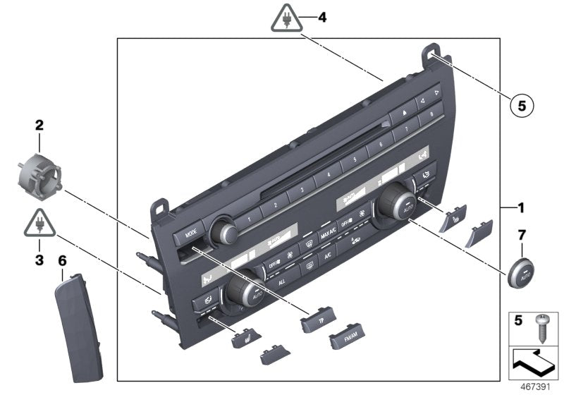 Genuine BMW 61319328419 Rep. Kit For Radio/Climate Cont. Panel (Inc. 550iX, 528i & 550iX 4.0) | ML Performance US US Car Parts