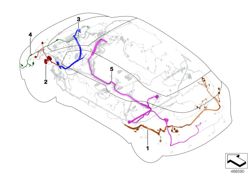 Genuine BMW 61129392565 Rep. Cable, Rear (Inc. i3 60Ah Rex, i3s 94Ah Rex & i3 94Ah Rex) | ML Performance US US Car Parts