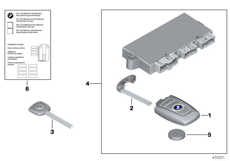 Genuine BMW 51210037276 Set Of Keys With Cas Control Unit 315 MHZ (Inc. 750LiX 4.4, Alpina B7L & Alpina B7LX) | ML Performance US US Car Parts