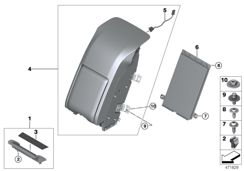 Genuine BMW 51166820312 Top Rear Console COGNAC (Inc. Alpina B7, 730LdX & 740LiX) | ML Performance US US Car Parts