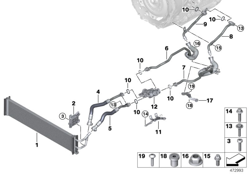Genuine BMW 17228602391 Transmission Oil Cooler Line, Return (Inc. M760iX & M760LiX) | ML Performance US US Car Parts