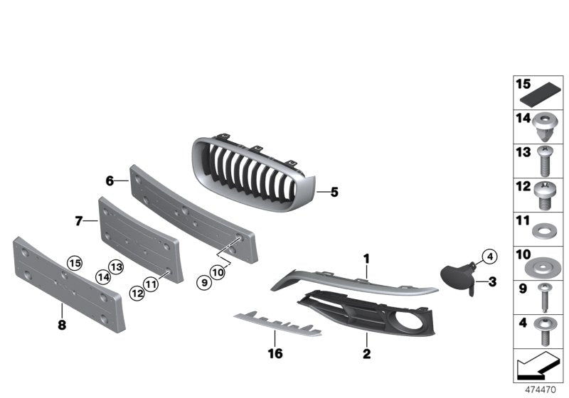 Genuine BMW 51117416055 Air Inlet Finisher, Left LUXURY (Inc. 320d, 330dX & 330i) | ML Performance US US Car Parts