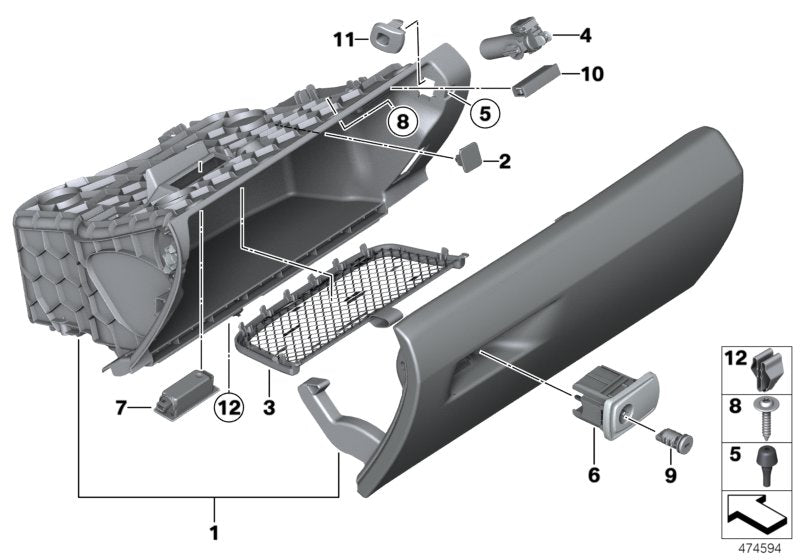 Genuine BMW 51169239346 Glove Box SATTELBRAUN (Inc. 318dX, 425d & 420d) | ML Performance US US Car Parts