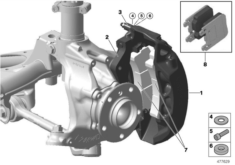 Genuine BMW 34108417277 Brake Caliper Holder SPEC 2016 (Inc. M235i Racing) | ML Performance US US Car Parts