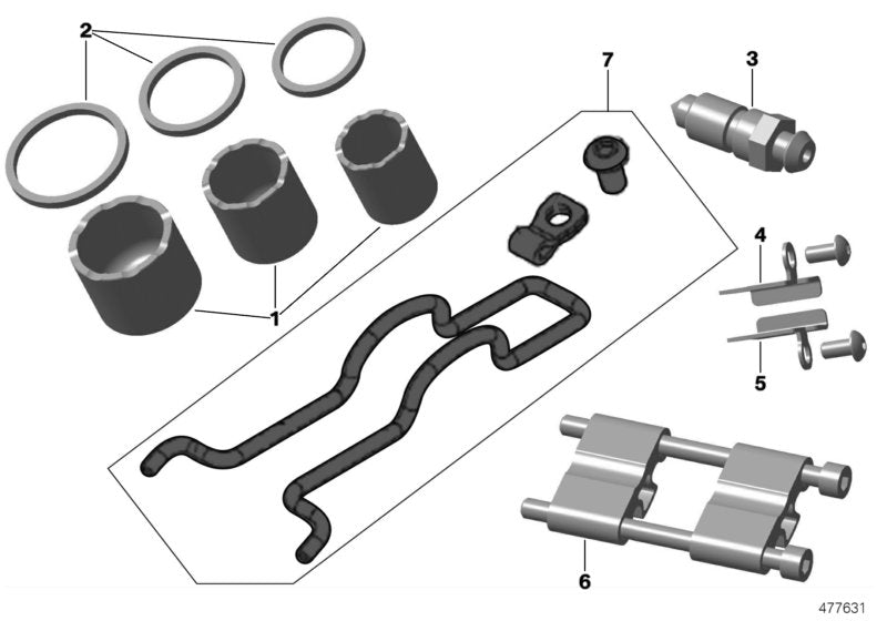 Genuine BMW 34108343695 Repair Set Brake Caliper HOCHTEMPERATUR (Inc. M235i Racing) | ML Performance US US Car Parts