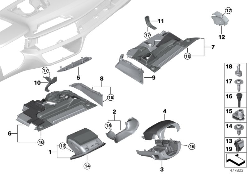 Genuine BMW 51456993887 G11 Trim Panel, Steering Column, Top DARK COFFEE (Inc. 730LdX, 740i & 730d) | ML Performance US US Car Parts