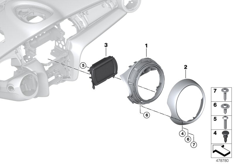 Genuine BMW 65509367673 Central Instrument 6,5 " (Inc. Cooper SE, One D & Cooper S) | ML Performance US US Car Parts